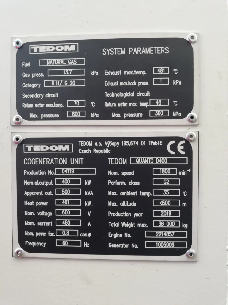 TEDOM D400 CHP Stock Sale Sheet